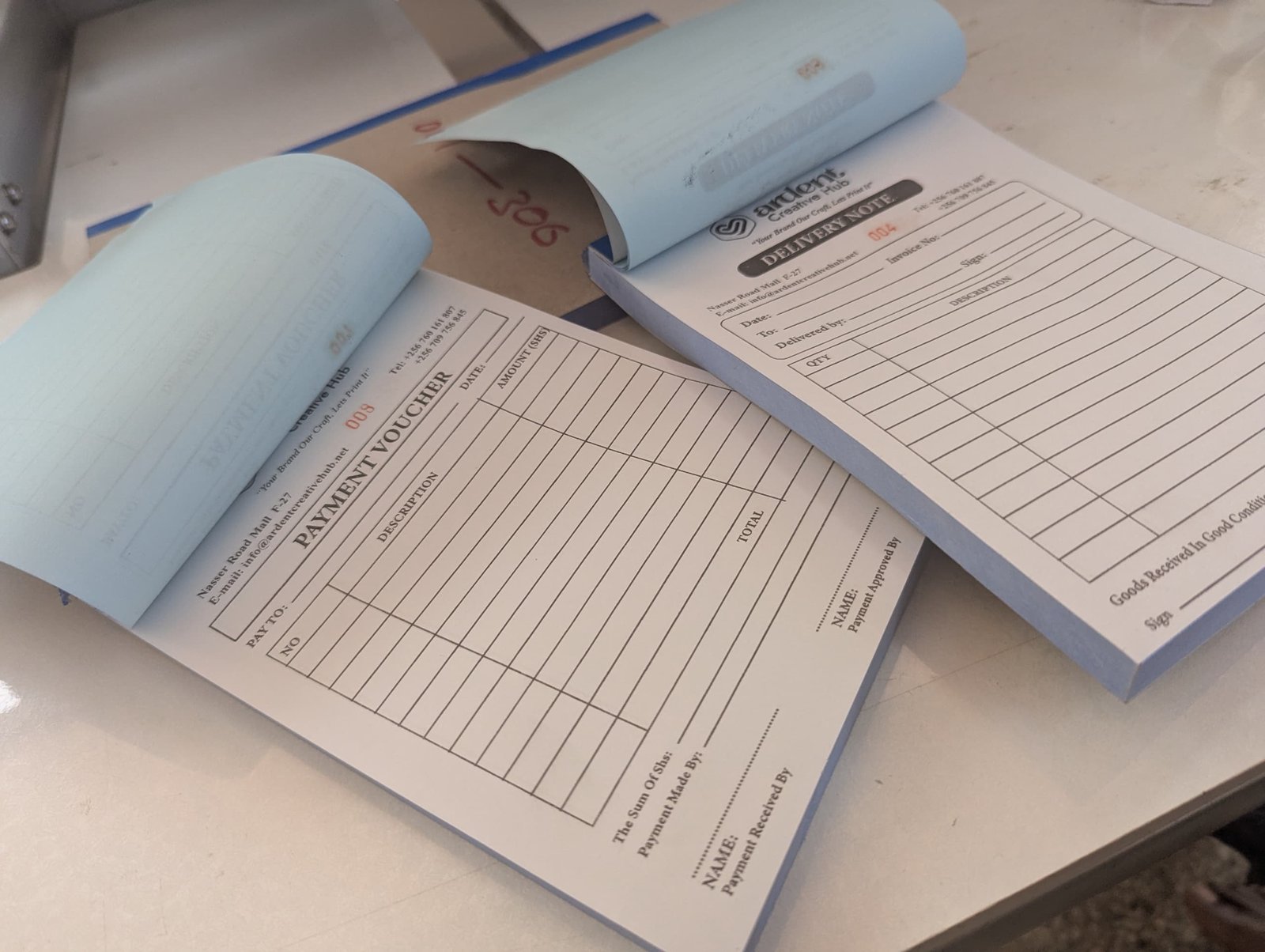 Receipt Books, Invoices & Delivery Note Printing Project